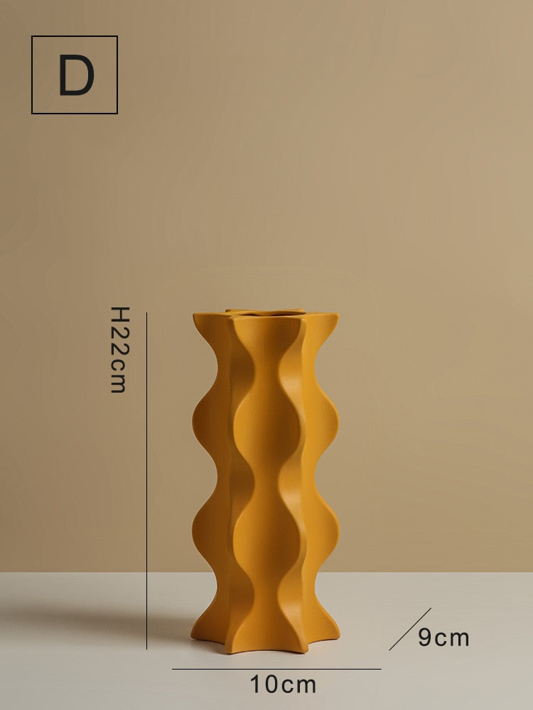 Vaso Decorativo Geométrico de Ceramica - PrimorDecor