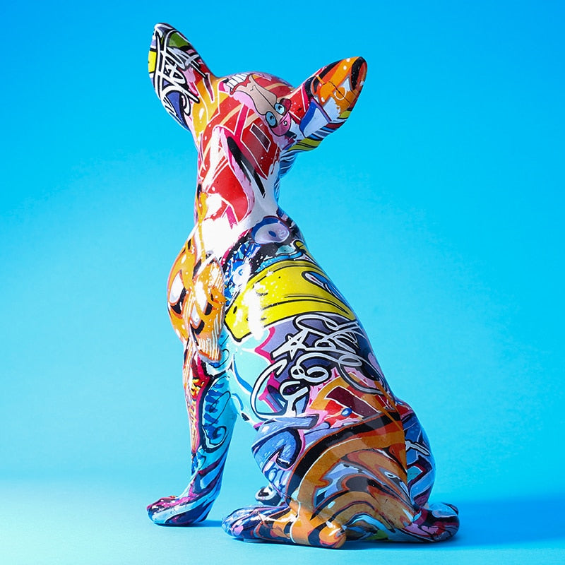 Escultura de Decoração Chihuahua Abstrato - PrimorDecor