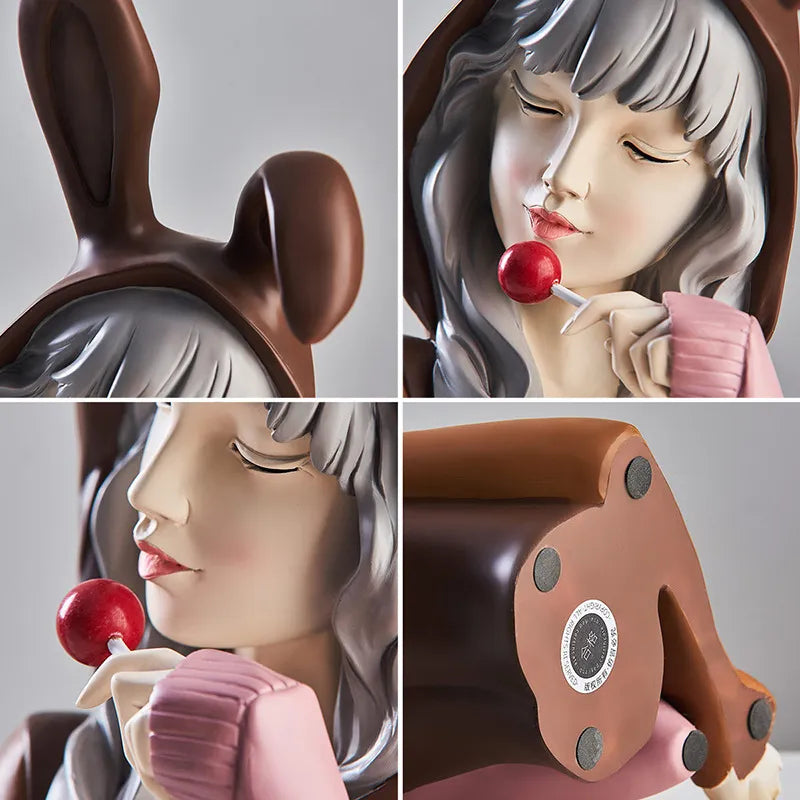 Escultura Garota Reflexiva Lollipop - PrimorDecor
