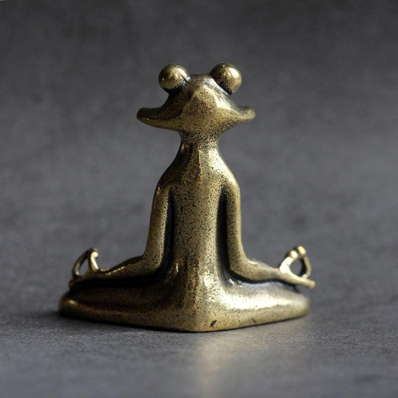 Objeto de Decoração Sapo Meditativo em Bronze - PrimorDecor