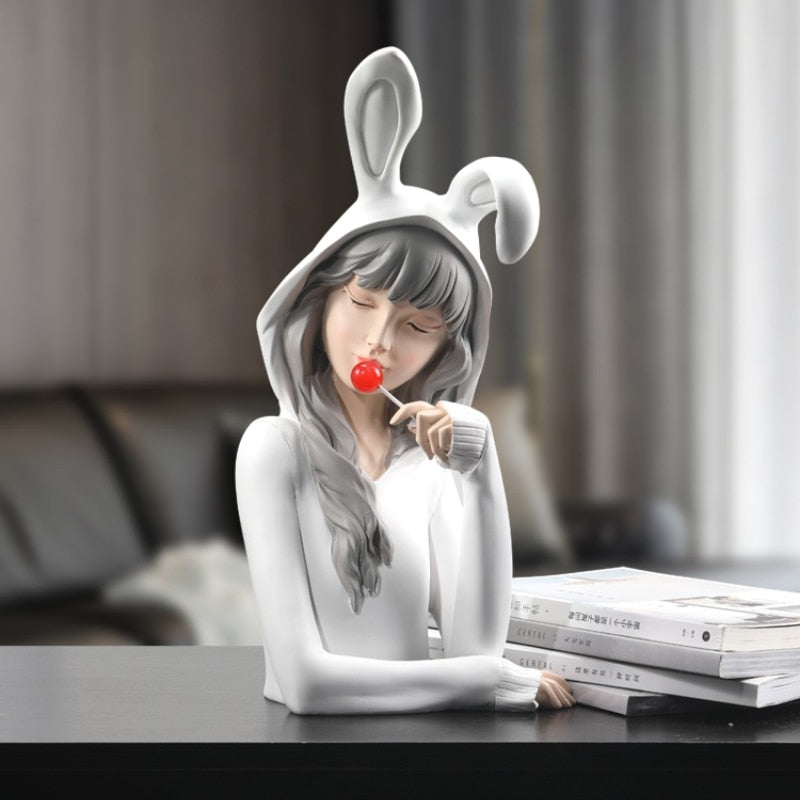 Escultura Garota Reflexiva Lollipop - PrimorDecor