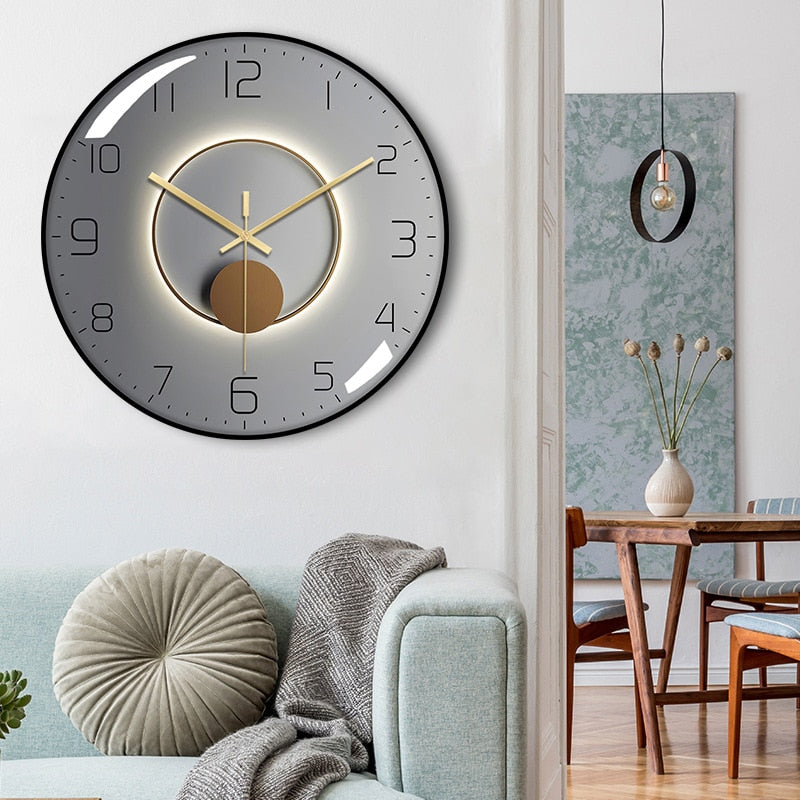 Relógio De Parede Decorativo Com Lente Reflexiva Planetário - PrimorDecor