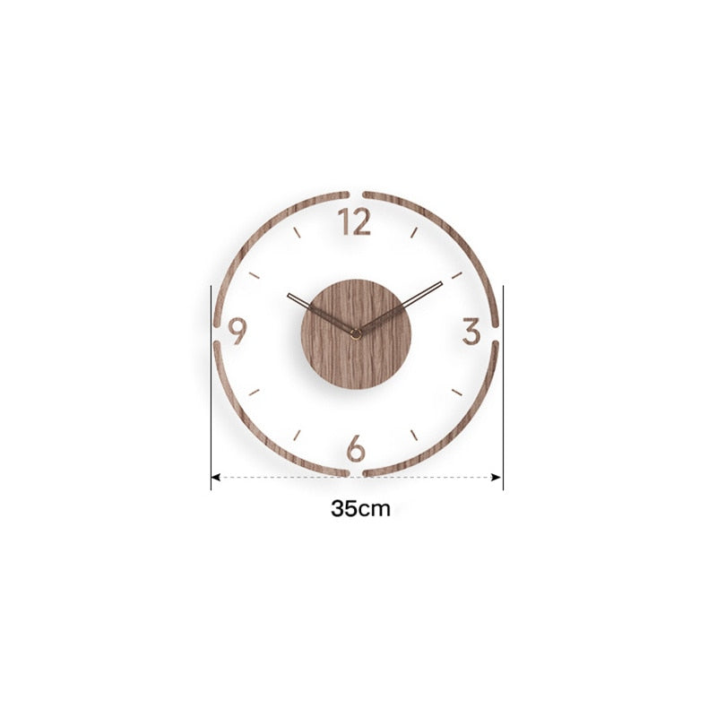 Relógio De Parede Decorativo Minimalista Wooden - PrimorDecor