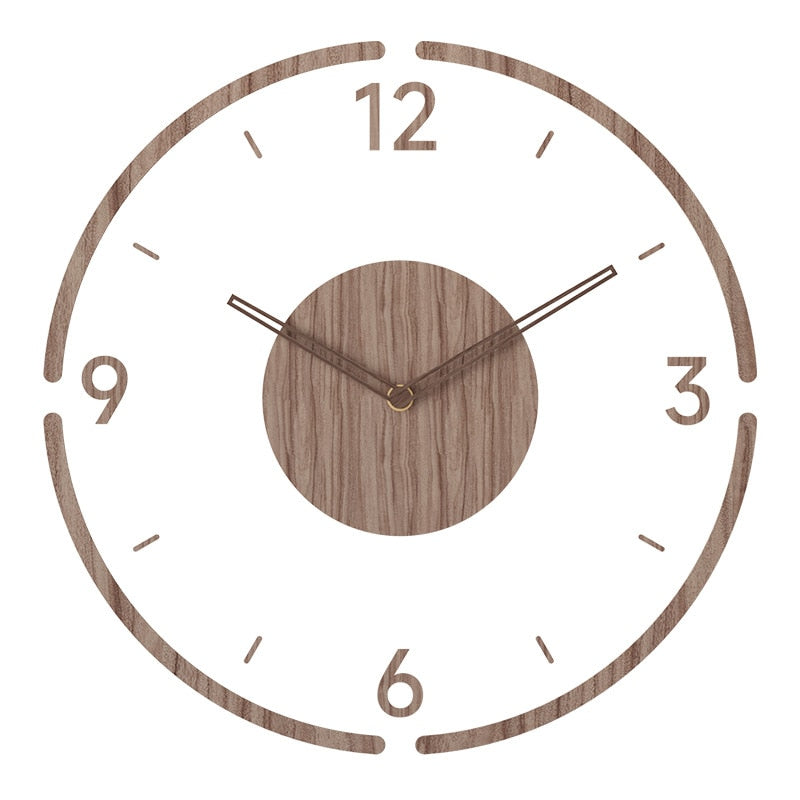 Relógio De Parede Decorativo Minimalista Wooden - PrimorDecor