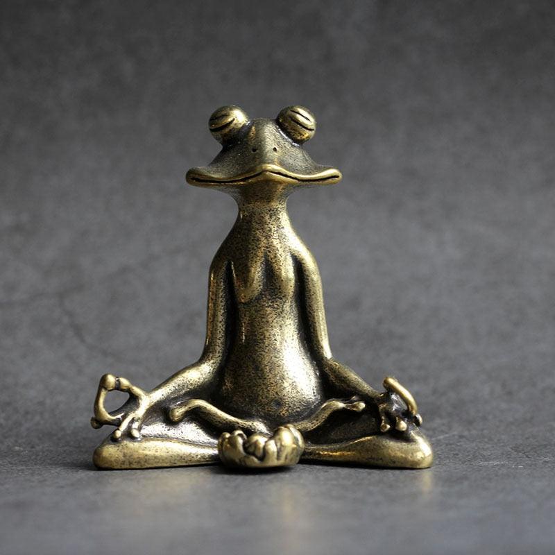 Decoração Sapo Meditativo em Bronze